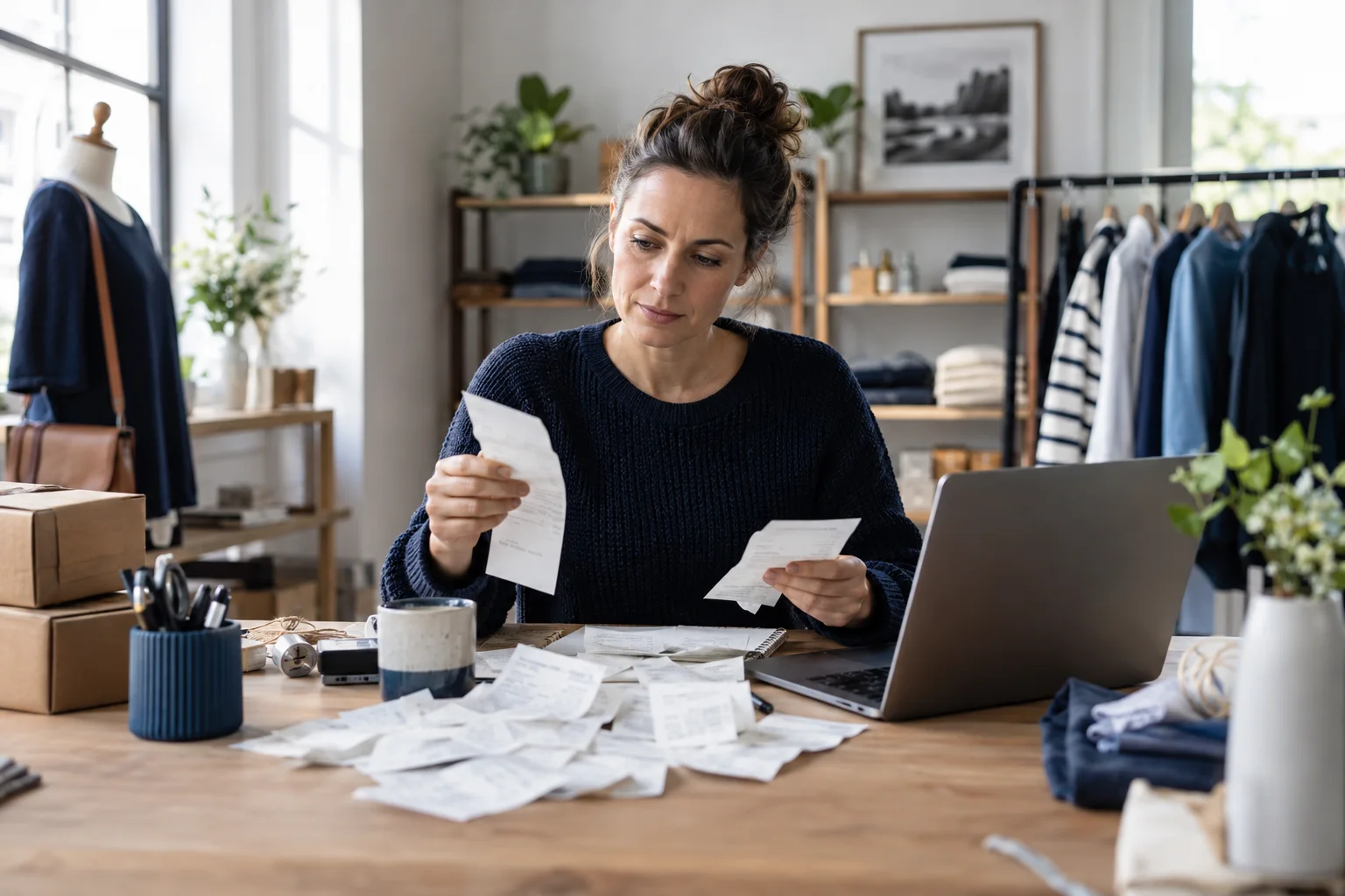 Wann ist ein Geschäftskonto praktisch nötig? Bedarf erkennen Unternehmerin organisiert ihren zunehmenden Zahlungsverkehr